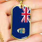 Saint Helena Ascension And Tristan Da Cunha Flag Necklace Stainless Steel or 18k Gold Dog Tag 24" Chain-Express Your Love Gifts