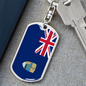 Saint Helena Ascension And Tristan Da Cunha Flag Swivel Keychain Dog Tag Stainless Steel or 18k Gold-Express Your Love Gifts