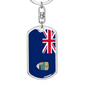 Saint Helena Ascension And Tristan Da Cunha Flag Swivel Keychain Dog Tag Stainless Steel or 18k Gold-Express Your Love Gifts