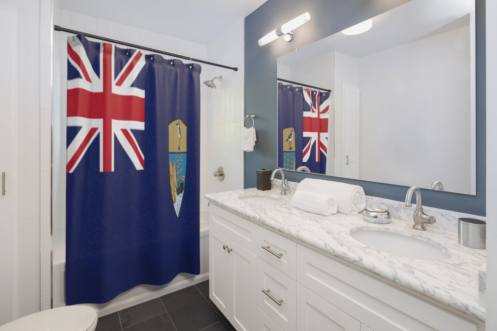 Saint Helena Flag Stylish Design 71" x 74" Elegant Waterproof Shower Curtain for a Spa-like Bathroom Paradise Exceptional Craftsmanship-Express Your Love Gifts