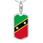 Saint Kitts And Nevis Flag Keychain Dog Tag Stainless Steel or 18k Gold-Express Your Love Gifts