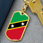 Saint Kitts And Nevis Flag Keychain Dog Tag Stainless Steel or 18k Gold-Express Your Love Gifts