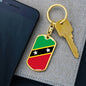 Saint Kitts And Nevis Flag Keychain Dog Tag Stainless Steel or 18k Gold-Express Your Love Gifts