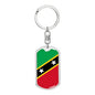 Saint Kitts And Nevis Flag Keychain Dog Tag Stainless Steel or 18k Gold-Express Your Love Gifts