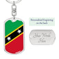 Saint Kitts And Nevis Flag Keychain Dog Tag Stainless Steel or 18k Gold-Express Your Love Gifts