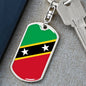 Saint Kitts And Nevis Flag Keychain Dog Tag Stainless Steel or 18k Gold-Express Your Love Gifts