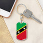 Saint Kitts And Nevis Flag Keychain Dog Tag Stainless Steel or 18k Gold-Express Your Love Gifts