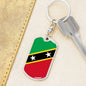Saint Kitts And Nevis Flag Keychain Dog Tag Stainless Steel or 18k Gold-Express Your Love Gifts