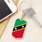 Saint Kitts And Nevis Flag Keychain Dog Tag Stainless Steel or 18k Gold-Express Your Love Gifts