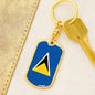 Saint Lucia Flag Keychain Dog Tag Stainless Steel or 18k Gold-Express Your Love Gifts