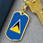 Saint Lucia Flag Keychain Dog Tag Stainless Steel or 18k Gold-Express Your Love Gifts