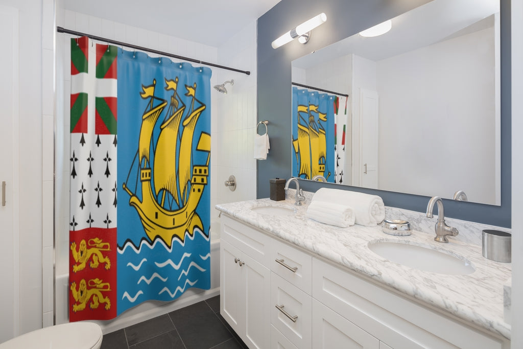 Saint Pierre and Miquelon Stylish Design 71" x 74" Elegant Waterproof Shower Curtain for a Spa-like Bathroom Paradise Exceptional Craftsmanship-Express Your Love Gifts
