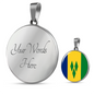 Saint Vicente And The Grenadines Flag Necklace Circle Pendant Stainless Steel or 18k Gold 18-22"-Express Your Love Gifts