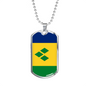 Saint Vicente And The Grenadines Flag Necklace Stainless Steel or 18k Gold Dog Tag 24" Chain-Express Your Love Gifts