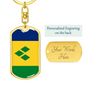 Saint Vicente And The Grenadines Flag Swivel Keychain Dog Tag Stainless Steel or 18k Gold-Express Your Love Gifts