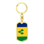 Saint Vicente And The Grenadines Flag Swivel Keychain Dog Tag Stainless Steel or 18k Gold-Express Your Love Gifts