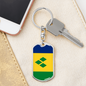 Saint Vicente And The Grenadines Flag Swivel Keychain Dog Tag Stainless Steel or 18k Gold-Express Your Love Gifts