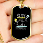 Saity And Lit Christian Necklace Stainless Steel or 18k Gold Dog Tag 24" Chain-Express Your Love Gifts