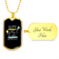 Saity And Lit Christian Necklace Stainless Steel or 18k Gold Dog Tag 24" Chain-Express Your Love Gifts
