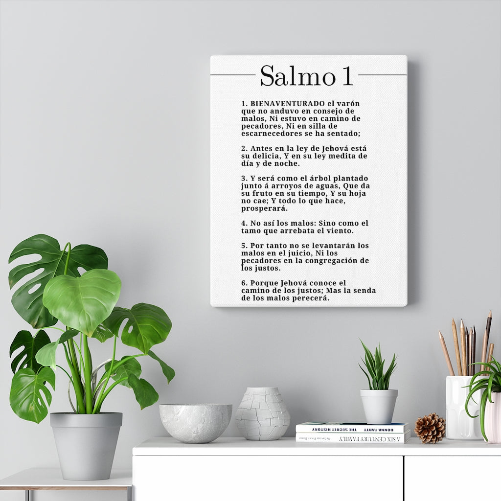 Salmo 1 Impresion De Arte Crist en Blanco Psalm 1 Spanish Ready to Hang Bible Canvas Unframed-Express Your Love Gifts