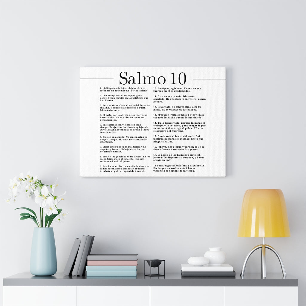 Salmo 10 Impresion De Arte Crist en Blanco Psalm 10 Spanish Ready to Hang Bible Canvas Unframed-Express Your Love Gifts