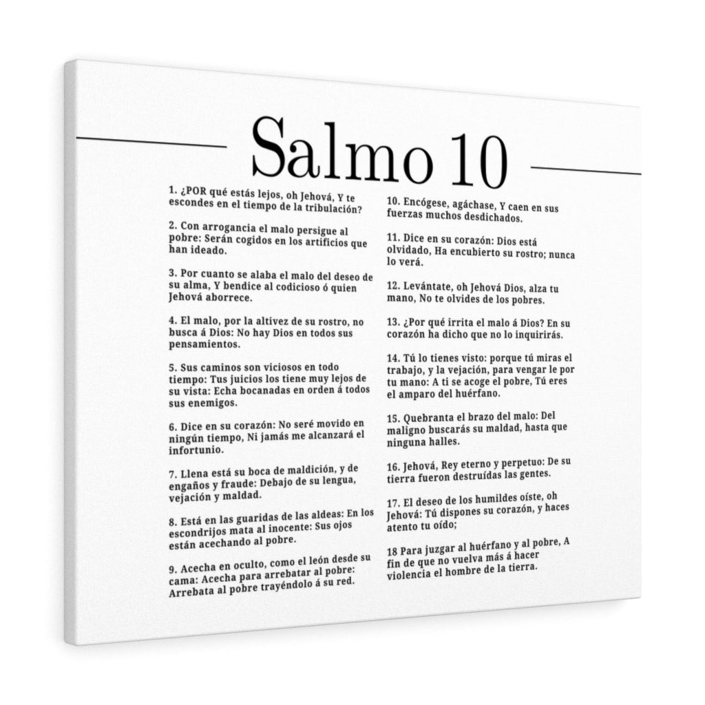 Salmo 10 Impresion De Arte Crist en Blanco Psalm 10 Spanish Ready to Hang Bible Canvas Unframed-Express Your Love Gifts