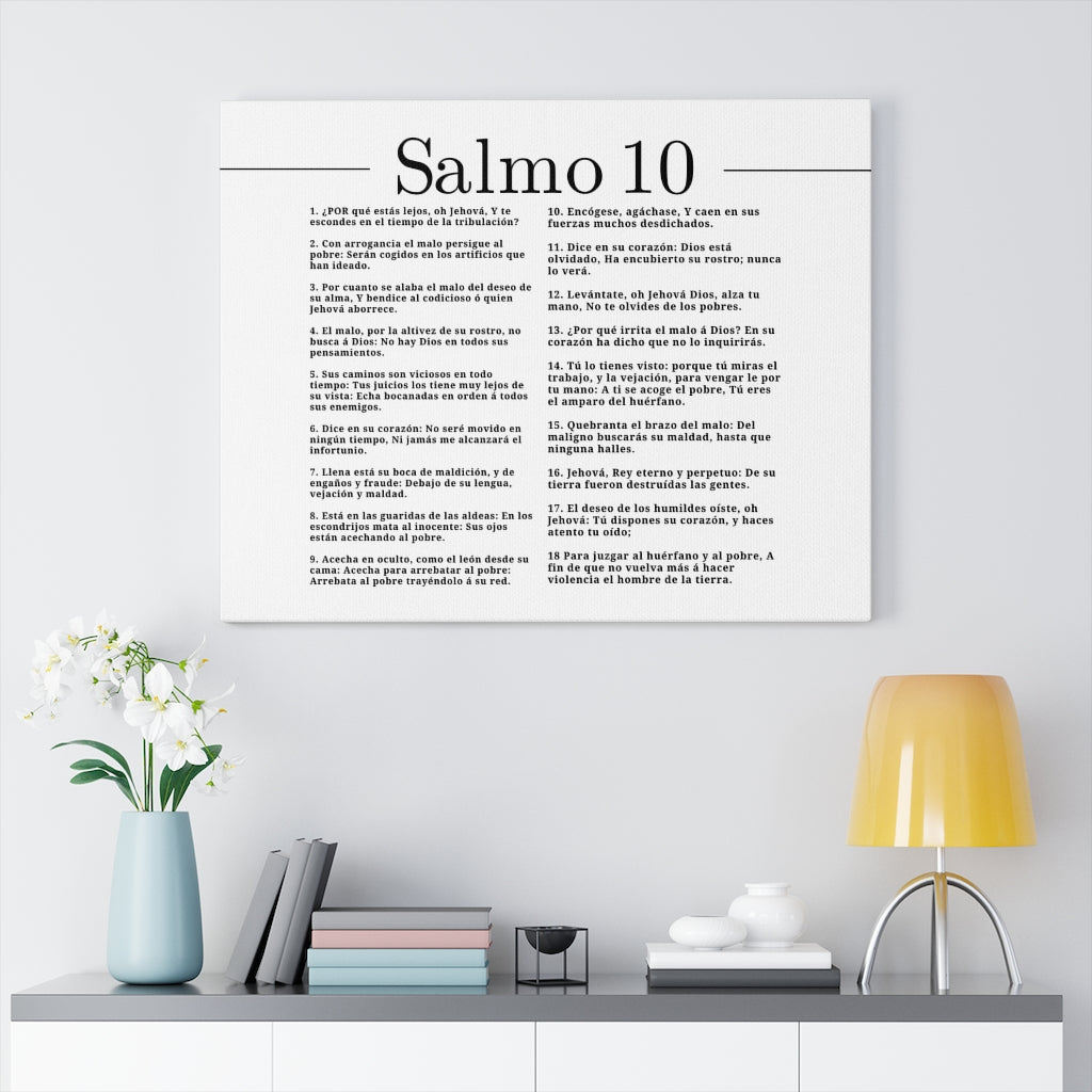 Salmo 10 Impresion De Arte Crist en Blanco Psalm 10 Spanish Ready to Hang Bible Canvas Unframed-Express Your Love Gifts