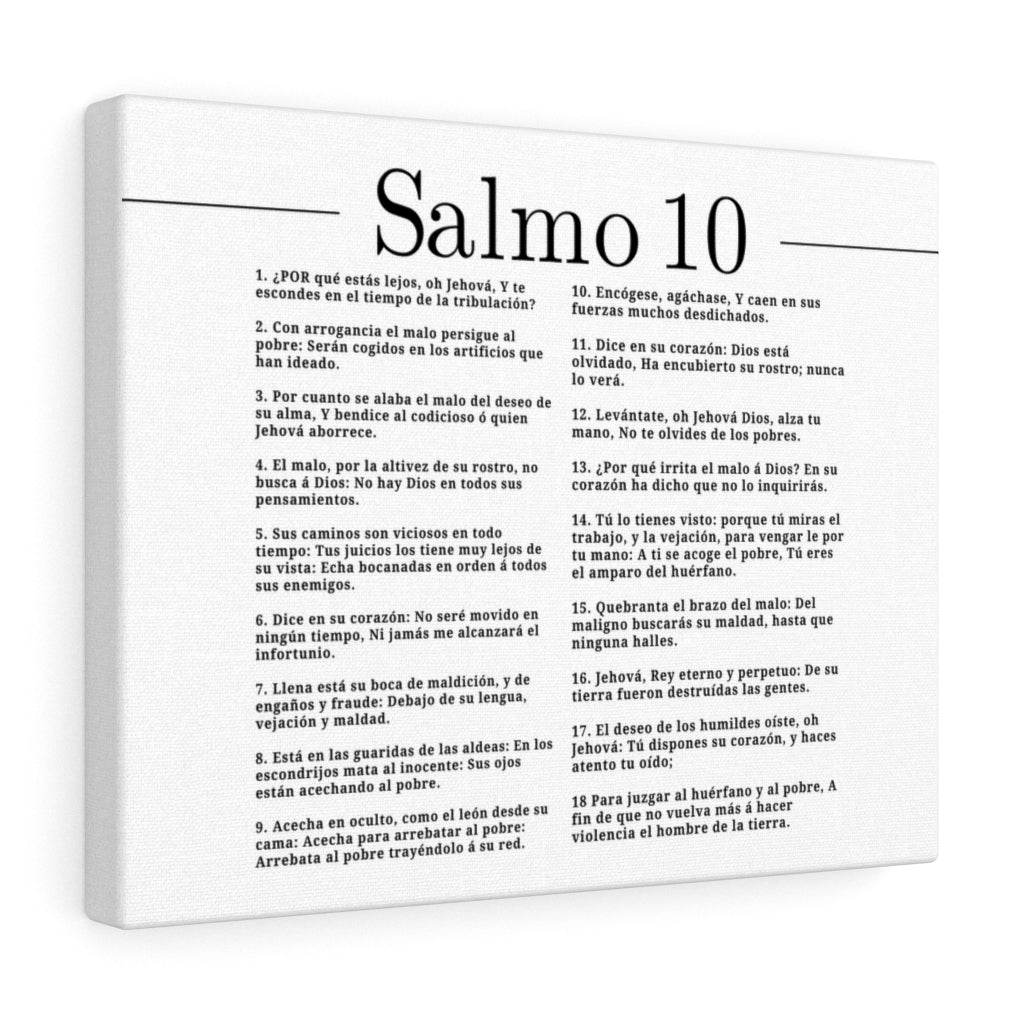 Salmo 10 Impresion De Arte Crist en Blanco Psalm 10 Spanish Ready to Hang Bible Canvas Unframed-Express Your Love Gifts