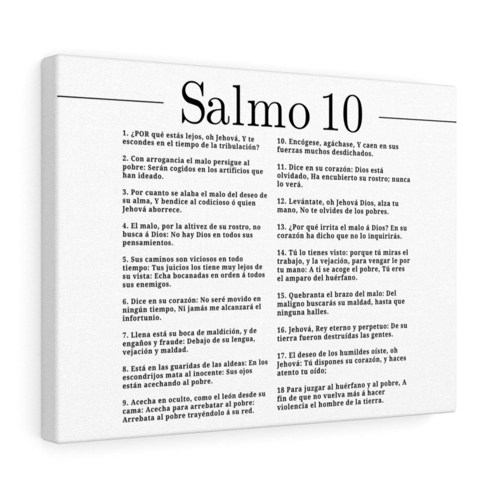 Salmo 10 Impresion De Arte Crist en Blanco Psalm 10 Spanish Ready to Hang Bible Canvas Unframed-Express Your Love Gifts