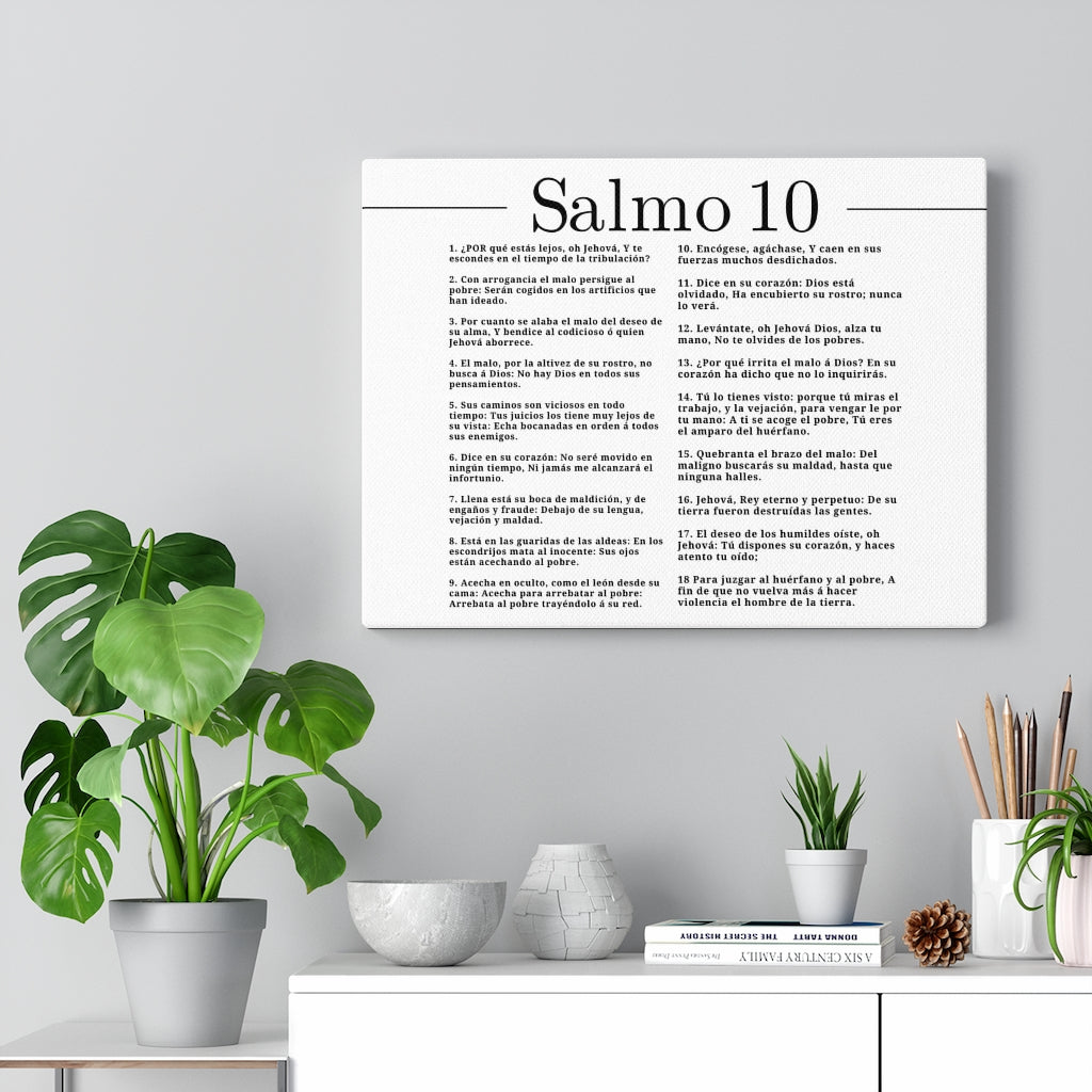 Salmo 10 Impresion De Arte Crist en Blanco Psalm 10 Spanish Ready to Hang Bible Canvas Unframed-Express Your Love Gifts