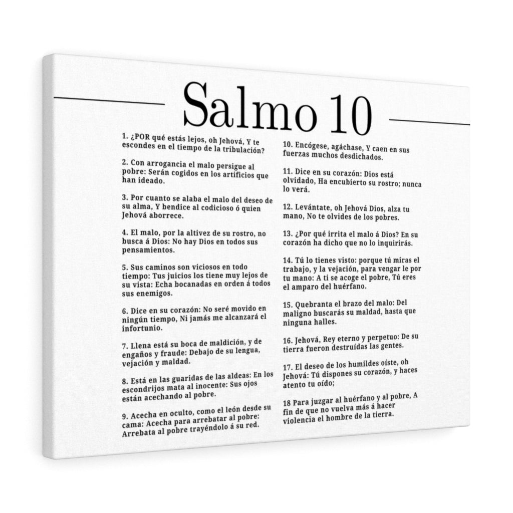 Salmo 10 Impresion De Arte Crist en Blanco Psalm 10 Spanish Ready to Hang Bible Canvas Unframed-Express Your Love Gifts