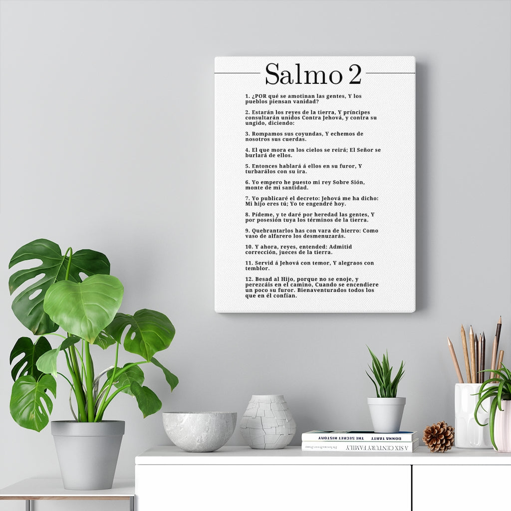 Salmo 2 Impresion De Arte Crist en Blanco Psalm 2 Spanish Ready to Hang Bible Canvas Unframed-Express Your Love Gifts