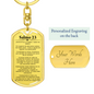 Salmo 23 Psalm 23 Spanish Keychain Stainless Steel or 18k Gold Dog Tag Keyring-Express Your Love Gifts
