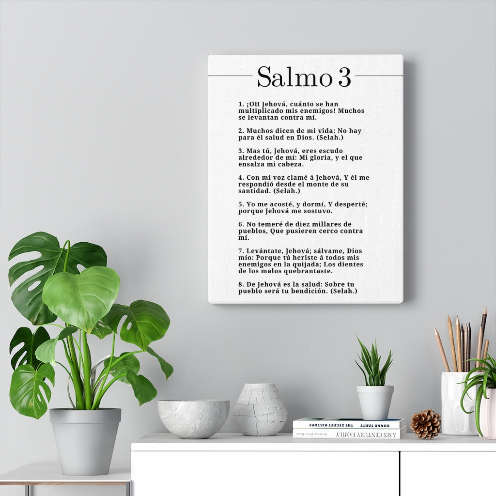 Salmo 3 Impresion De Arte Crist en Blanco Psalm 3 Spanish Ready to Hang Bible Canvas Unframed-Express Your Love Gifts