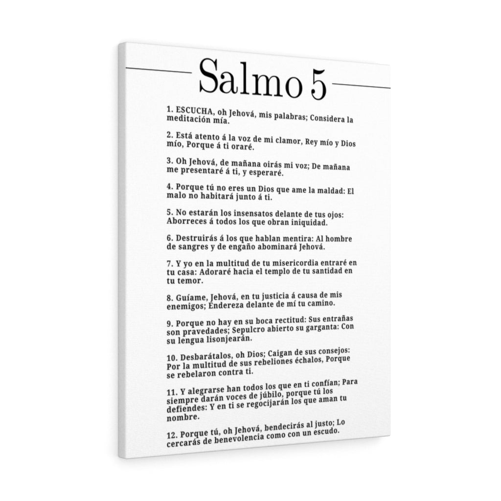 Salmo 5 Impresion De Arte Crist en Blanco Psalm 5 Spanish Ready to Hang Bible Canvas Unframed-Express Your Love Gifts