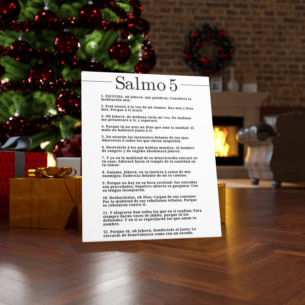 Salmo 5 Impresion De Arte Crist en Blanco Psalm 5 Spanish Ready to Hang Bible Canvas Unframed-Express Your Love Gifts