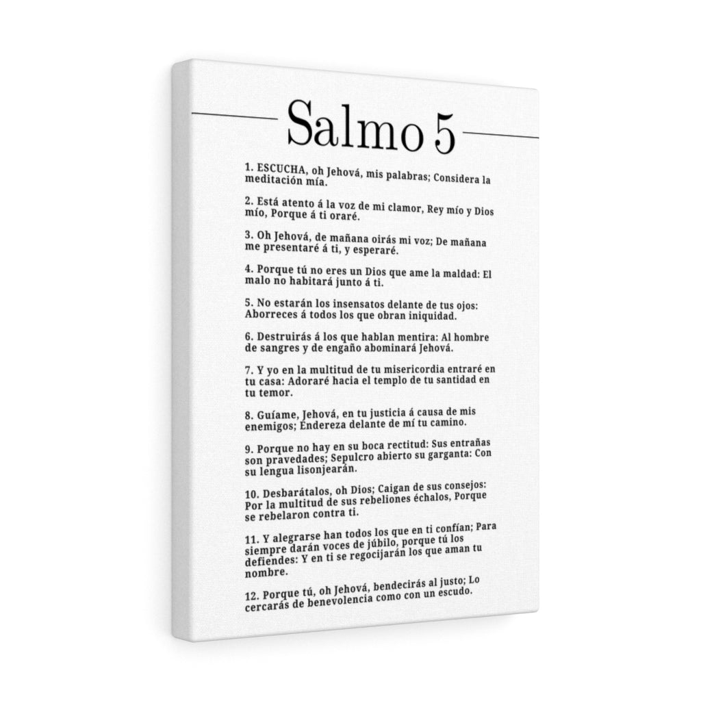 Salmo 5 Impresion De Arte Crist en Blanco Psalm 5 Spanish Ready to Hang Bible Canvas Unframed-Express Your Love Gifts