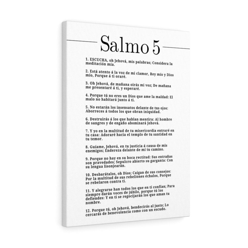 Salmo 5 Impresion De Arte Crist en Blanco Psalm 5 Spanish Ready to Hang Bible Canvas Unframed-Express Your Love Gifts