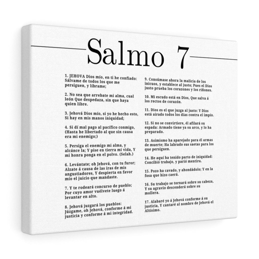 Salmo 7 Impresion De Arte Crist en Blanco Psalm 7 Spanish Ready to Hang Bible Canvas Unframed-Express Your Love Gifts