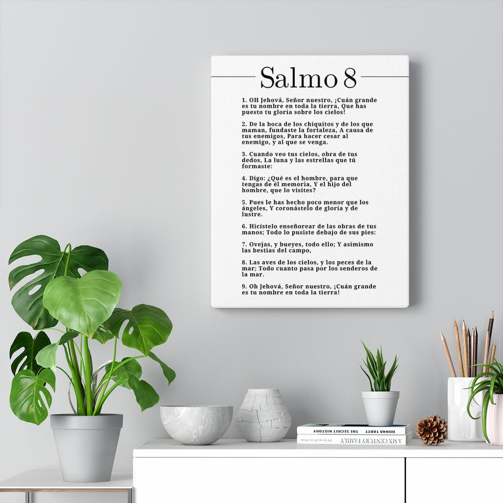 Salmo 8 Impresion De Arte Crist en Blanco Psalm 8 Spanish Ready to Hang Bible Canvas Unframed-Express Your Love Gifts
