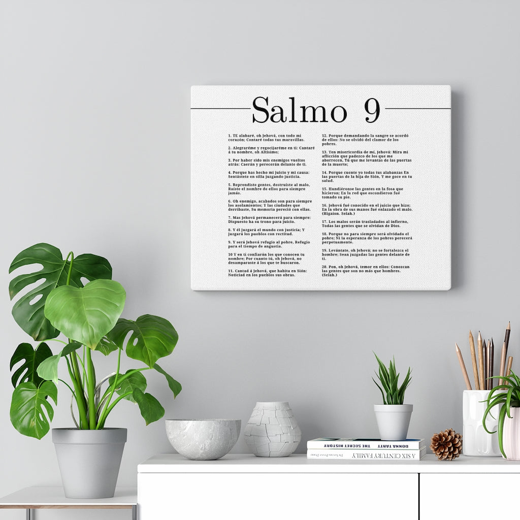 Salmo 9 Impresion De Arte Crist en Blanco Psalm 9 Spanish Ready to Hang Bible Canvas Unframed-Express Your Love Gifts
