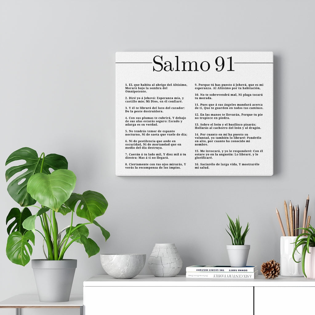 Salmo 91 Impresion De Arte Crist en Blanco Spanish Ready to Hang Bible Canvas Unframed-Express Your Love Gifts