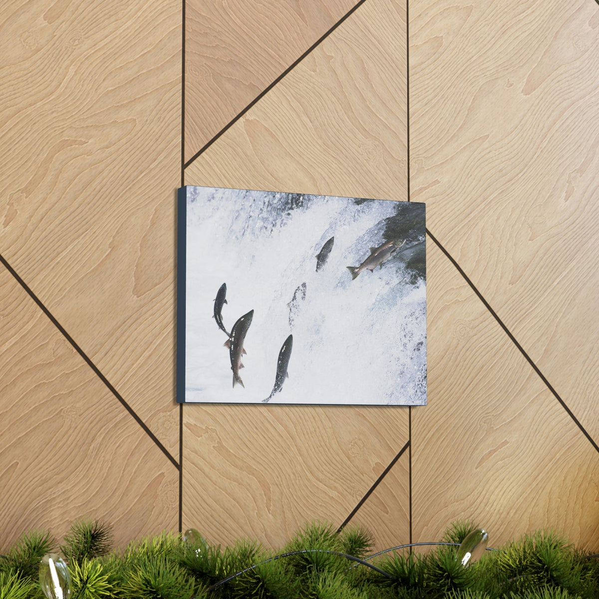 Scripture Walls Salmon Group Salmon Troop Print Animal Wall Art Wildlife Canvas Prints Wall Art Ready to Hang Unframed-Express Your Love Gifts