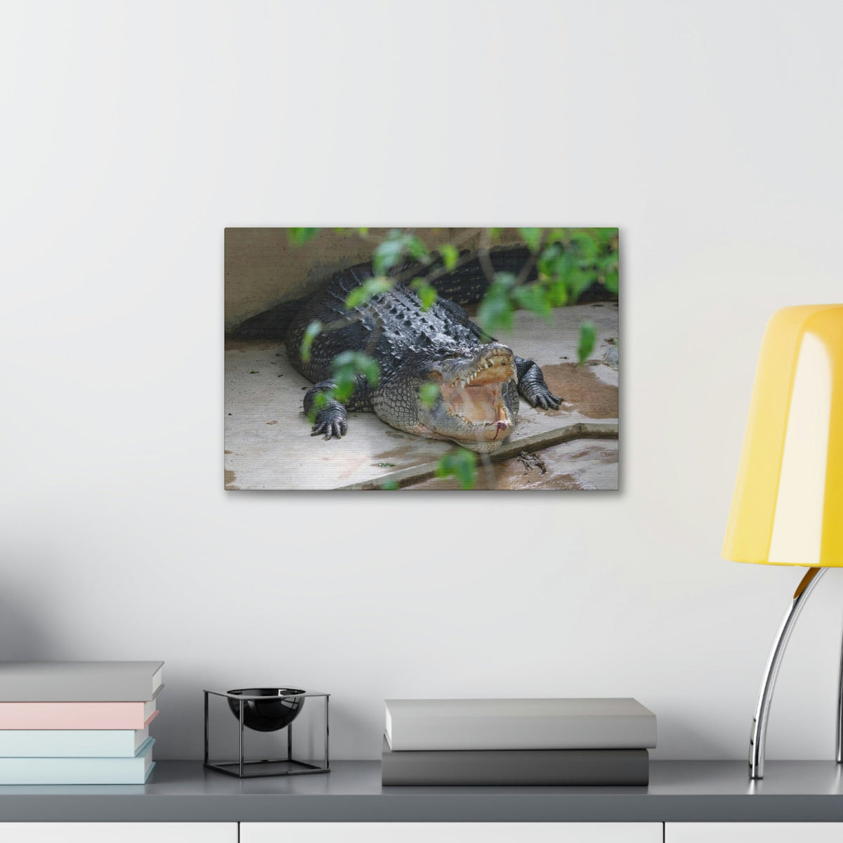 Scripture Walls Salt Water Alligator Hunting Salt Water Alligator on Hunt Print Animal Wall Art Wildlife Canvas Prints Wall Art Ready to Hang Unframed-Express Your Love Gifts