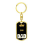 Sam Cat Dad King Keychain Stainless Steel or 18k Gold-Express Your Love Gifts