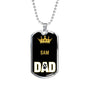 Sam Cat Dad Necklace Stainless Steel or 18k Gold Dog Tag 24" Chain-Express Your Love Gifts