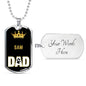 Sam Cat Dad Necklace Stainless Steel or 18k Gold Dog Tag 24" Chain-Express Your Love Gifts