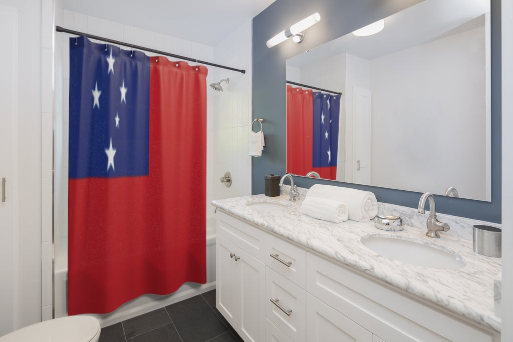 Samoa Flag Stylish Design 71" x 74" Elegant Waterproof Shower Curtain for a Spa-like Bathroom Paradise Exceptional Craftsmanship-Express Your Love Gifts