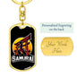 Samurai Esport Keychain Dog Tag Stainless Steel or 18k Gold-Express Your Love Gifts