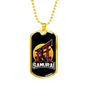 Samurai Esport Necklace Stainless Steel or 18k Gold Dog Tag 24" Chain-Express Your Love Gifts